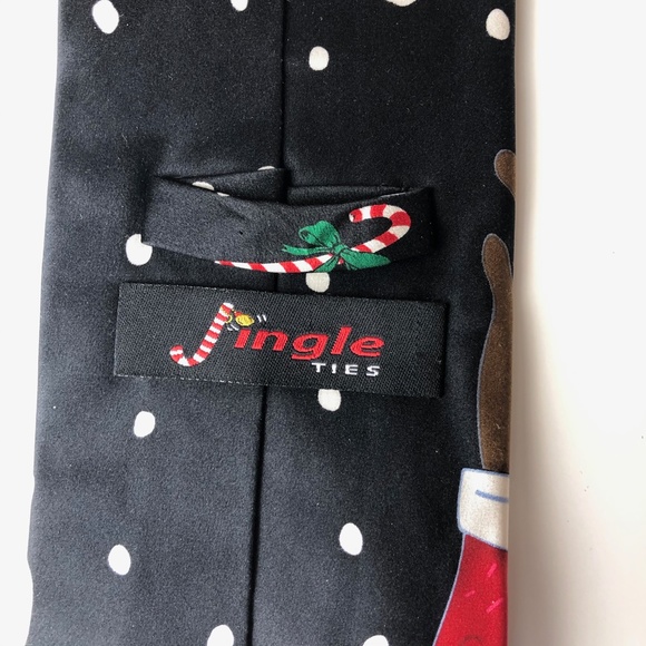 EUC Christmas Reindeer Jingle Bells Neck Tie - Picture 3 of 4